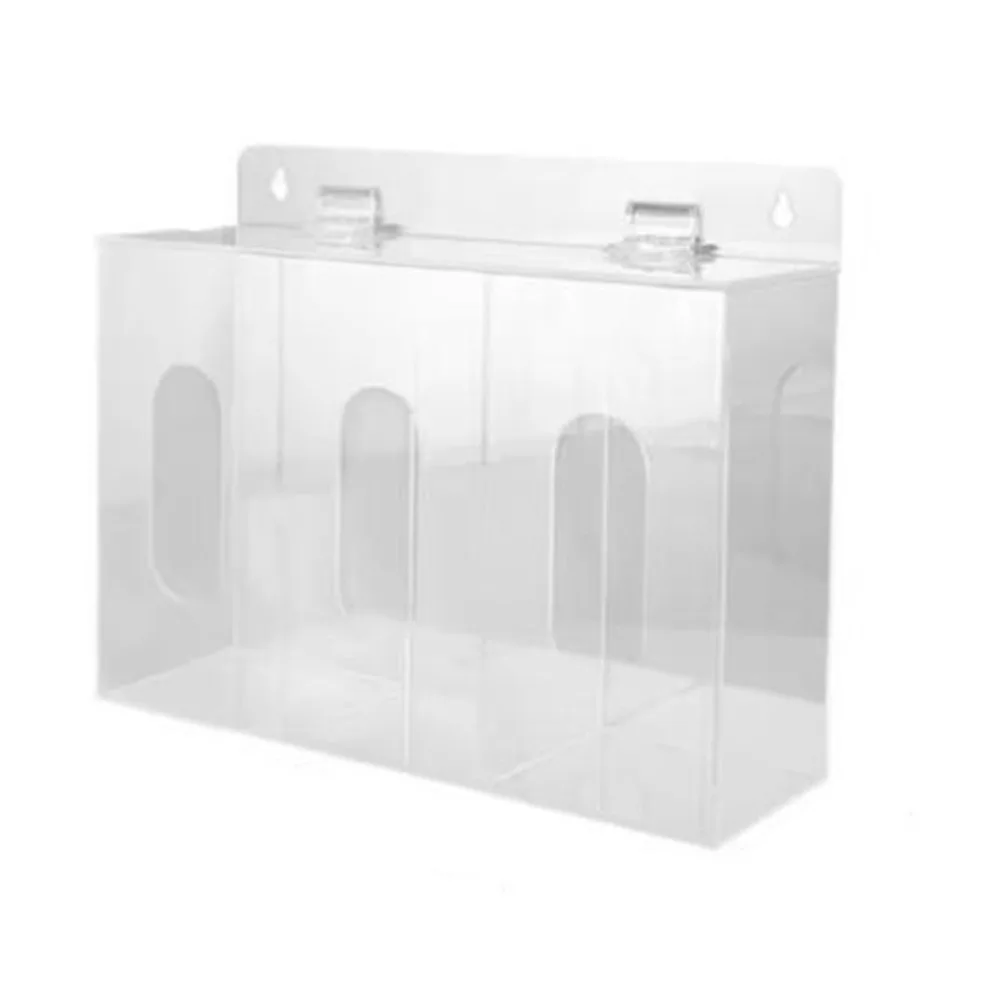 

1/2/3 Grids Acrylic Glove Holder Wall Mounted Dustproof Glove Storage Box Space Saving with Lid Mask Dispenser Shoe Cover