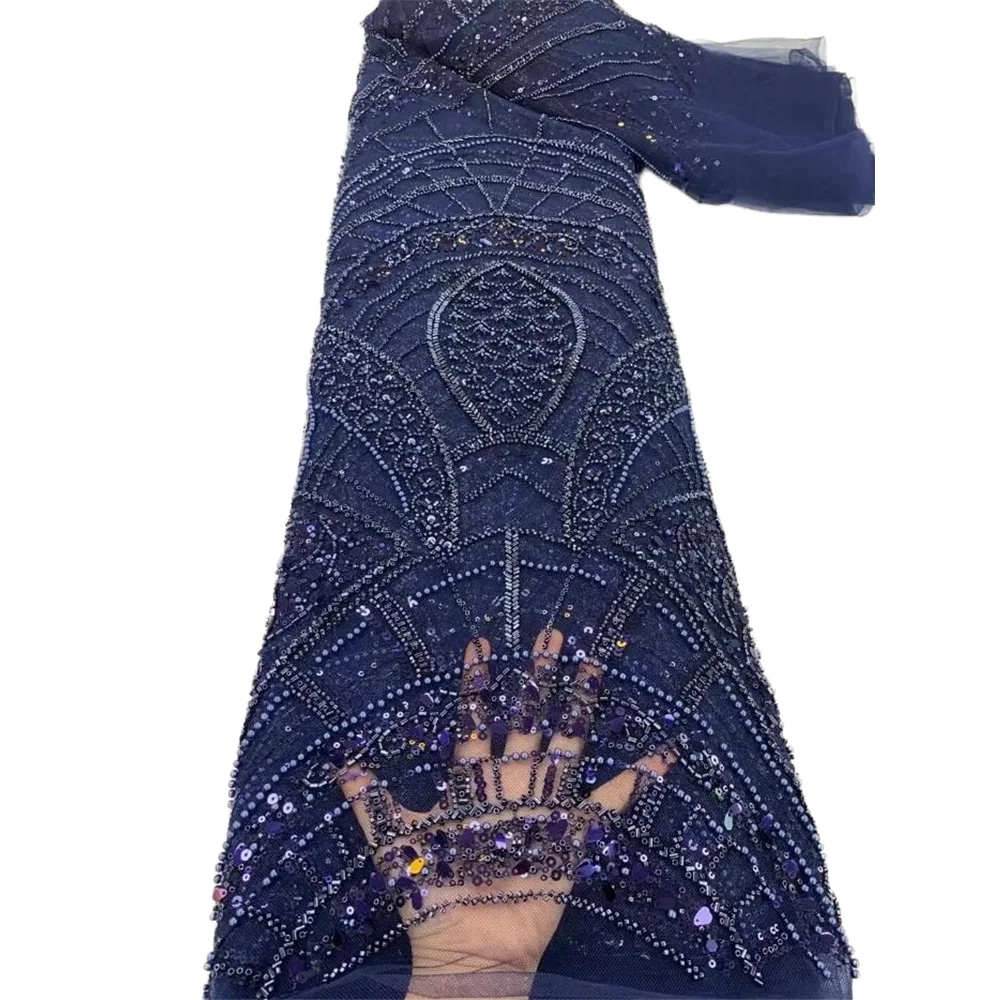 

Embroidery Net Lace Beads Sequins Fabric for Party Evening Dress, High Quality, Hot Sale, SYJ-13085211 Design