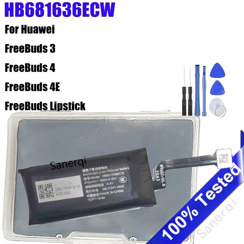 

HB681636ECW Battery For Huawei FreeBuds 3 4 4E FreeBuds Lipstick Wireless Headset Charging Box Battery +Tools