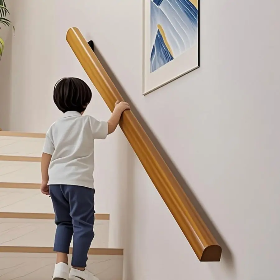 

Wooden Stair Railing Indoor, Wall Railings for Stairs, Hand Rails for Indoor Stairs, NonSlip Stair Handrail for Home Garden Corr
