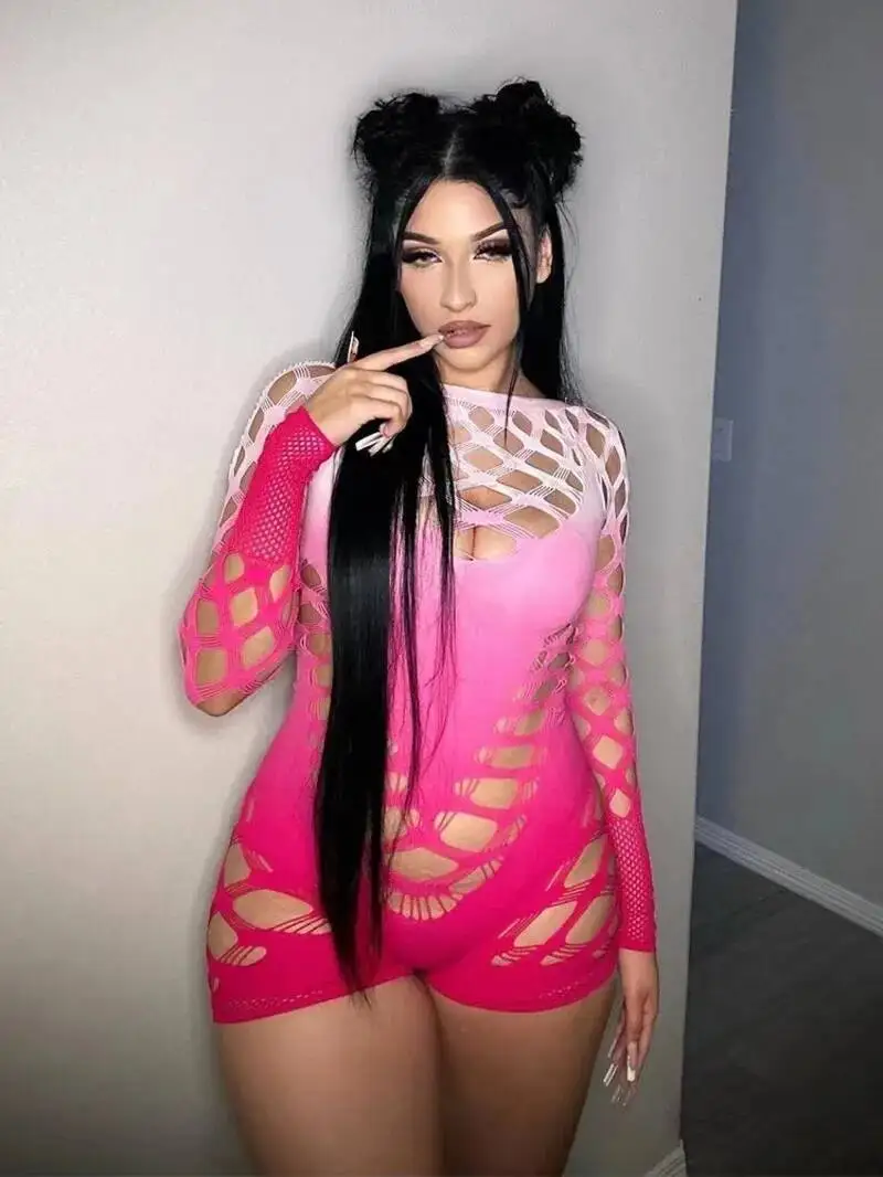 

Women's High Elasticity Bodysuits Hollow Out Long Sleeved Sexy Fashionable Bodysuits For Women Charming Elegant Thin Sweet JHD3