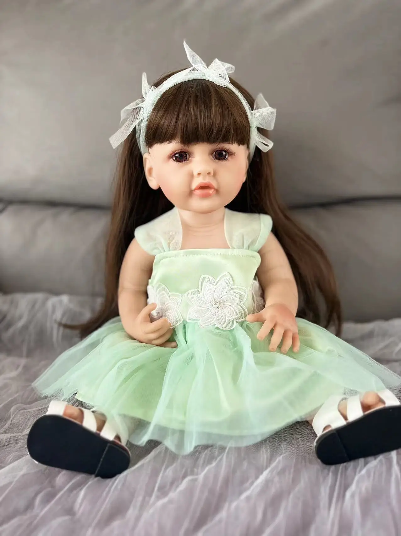 New Style Green Elf Skirt Princess Doll 55cm Reborn Baby Doll  Girl For Children's Toy Birthday and Children's Day Gift