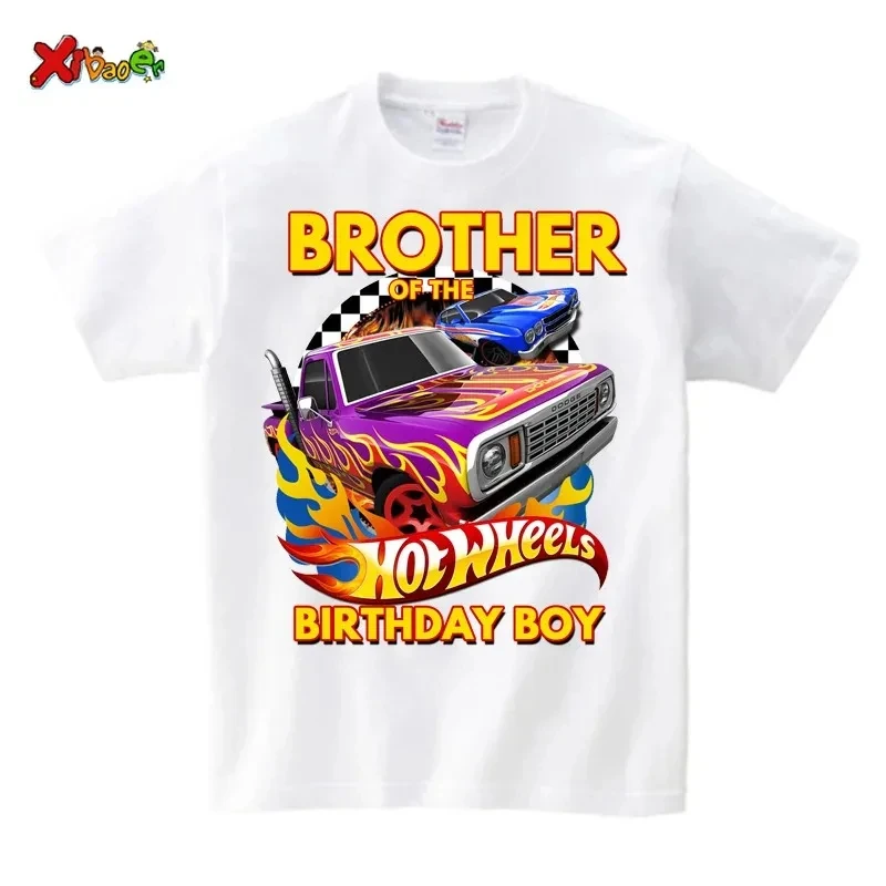 Hot wheels Geburtstag T-Shirt Kinder Jungen Shirts für Familie passende Kleidung Party Mädchen T-Shirt Geschenk Kleidung benutzer definierte Name Outfit T-Shirts