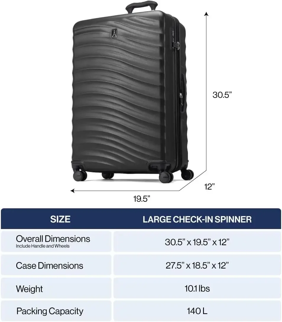 Leichter, erweiterbarer Hartschalen-Spinner-Koffer mit 8-Rollen, TSA-Schloss, Ensig-Technologie für sicheres Reisen
