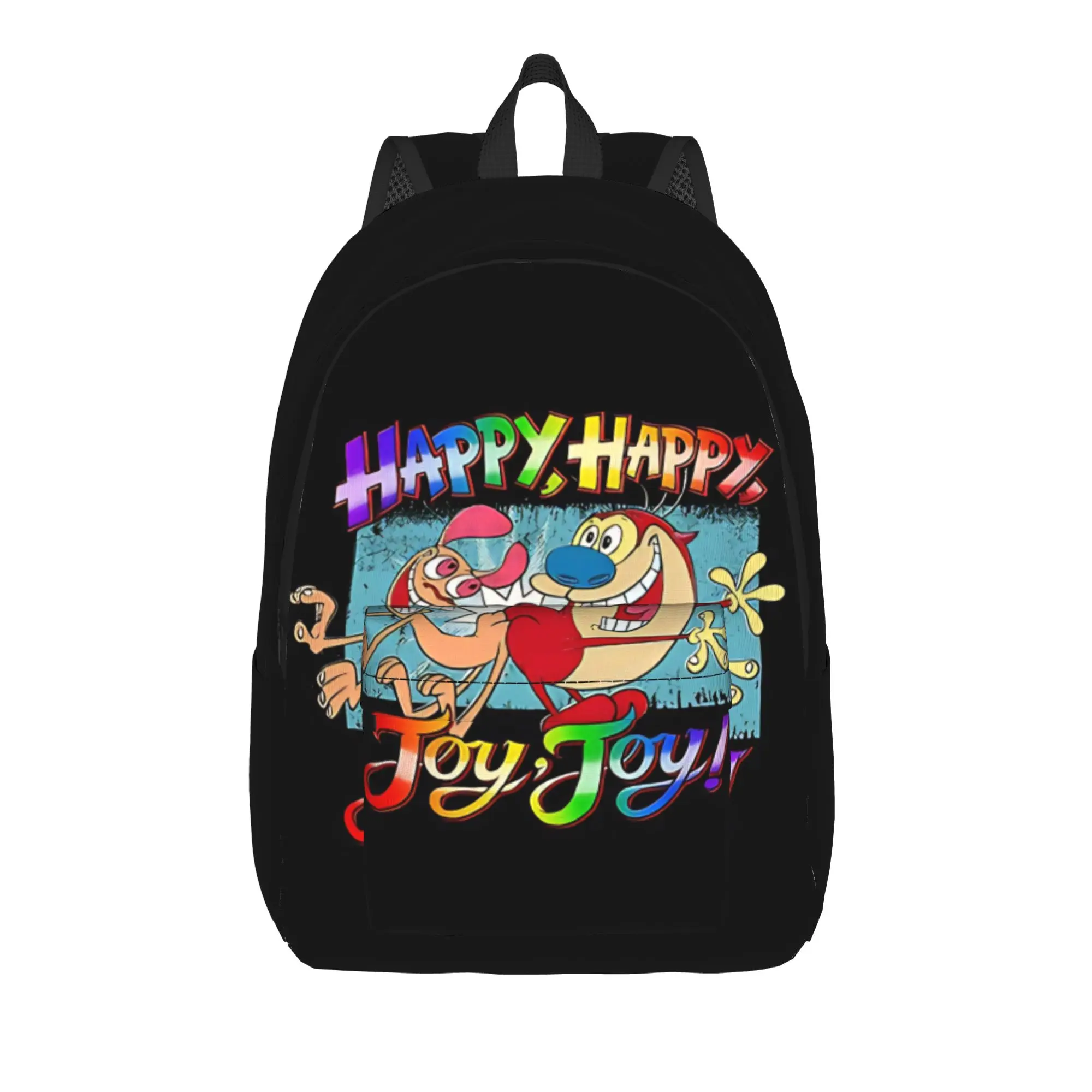 

Back to school season New Cartoon Character Retro Bookbag Ren & Stimpy Unisex Laptop Bag Backpack
