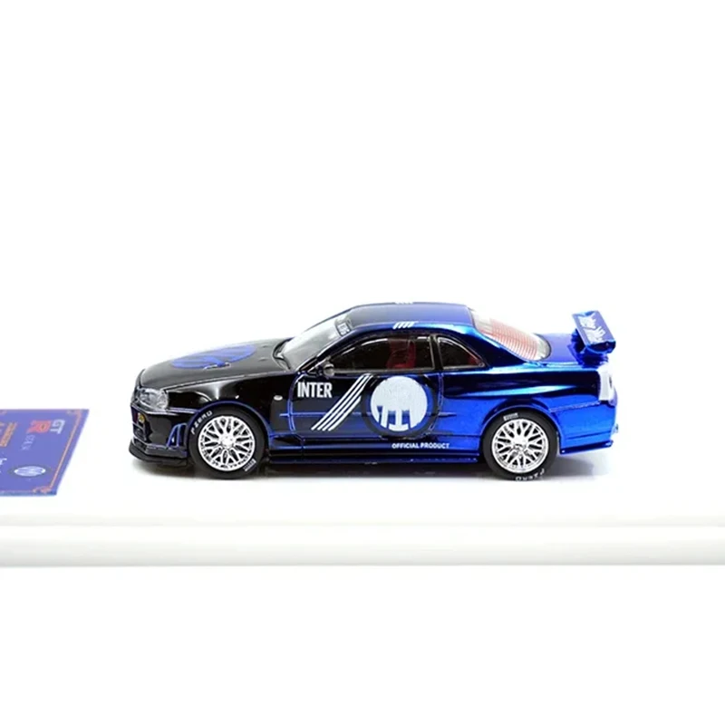 

King Demon Auto в наличии 1:64 Skyline GTR R34 хромированная литая диорама модель автомобиля коллекция игрушек