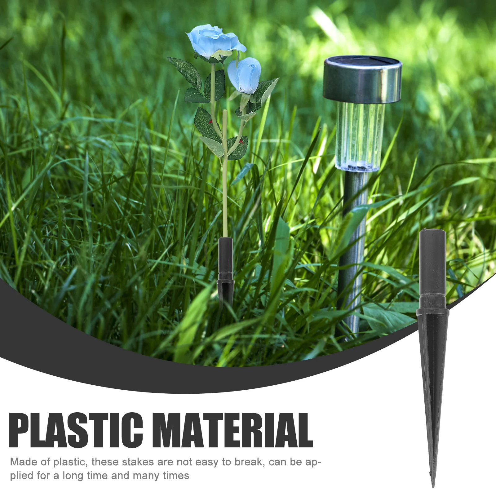 

20pcs Plastic Ground Stakes Replacement Solar Light Stakes Durable Wind Resistant For Garden Lawn Yard Outdoor Use Landscaping