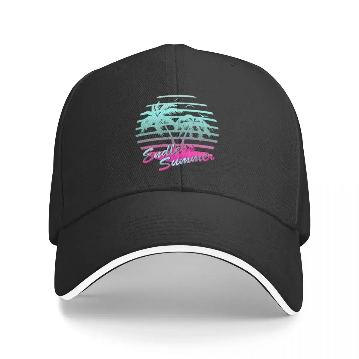 Retro 80s Tropical Sun Vaporwave Blue Endless Summer Baseball Cap Golf Cap Gentleman Hat sun hat Cosplay Male Women's