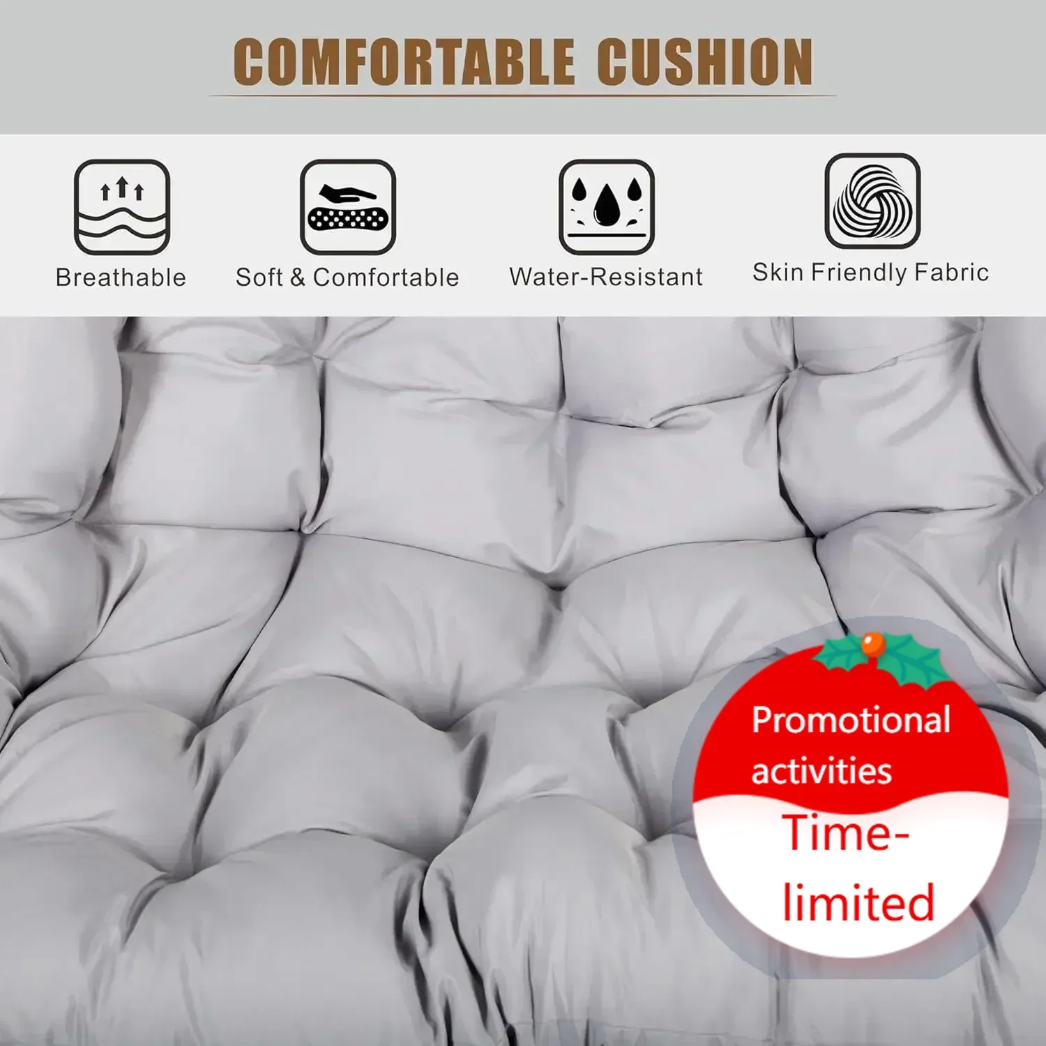 

Горячие продажи! Двойное кресло-яйцо с подставкой, гамак-качели для патио с подушкой, двухместное кресло для спальни, балкона, сада, дома.