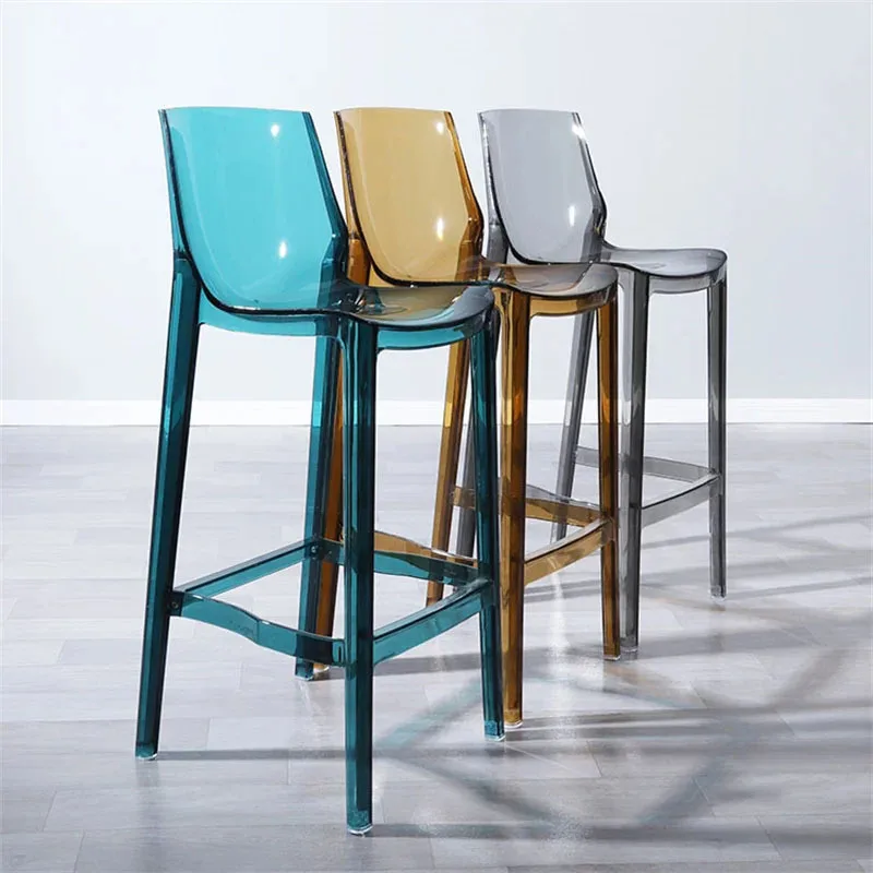 Chaises de Bar Modernes en Acrylique, Tabouret de Comptoir de Pieds Hauts, Chaise Haute en Plastique Nordique, Piste en Clip pour Meubles de Cuisine