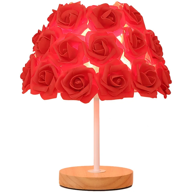 2024 Nieuwe Moderne Bruiloft Decoratie Tafellamp Valentijnsdag Cadeau Bruiloft Verrassing Creatieve Leuke Bedlamp Creatieve Roos Lamp