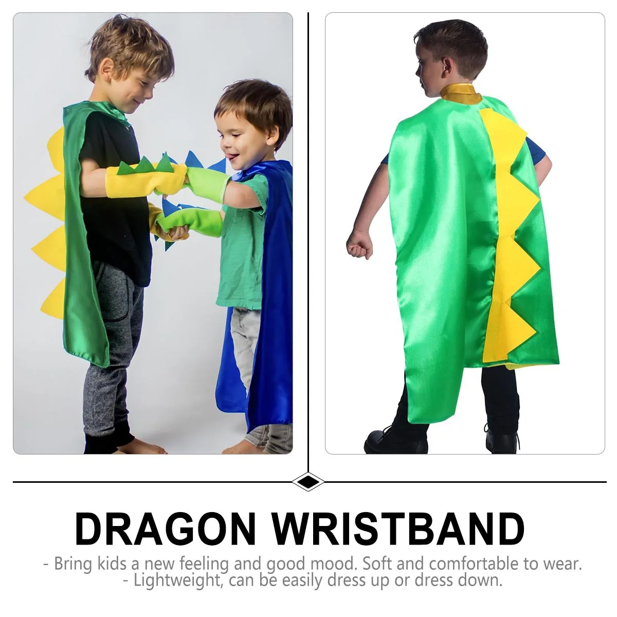 1 세트 어린이 공룡 망토 할로윈 의상 편안하고 피부에 해를 끼치 지 않는 세련된 디자인 무대 공연 복장 세트