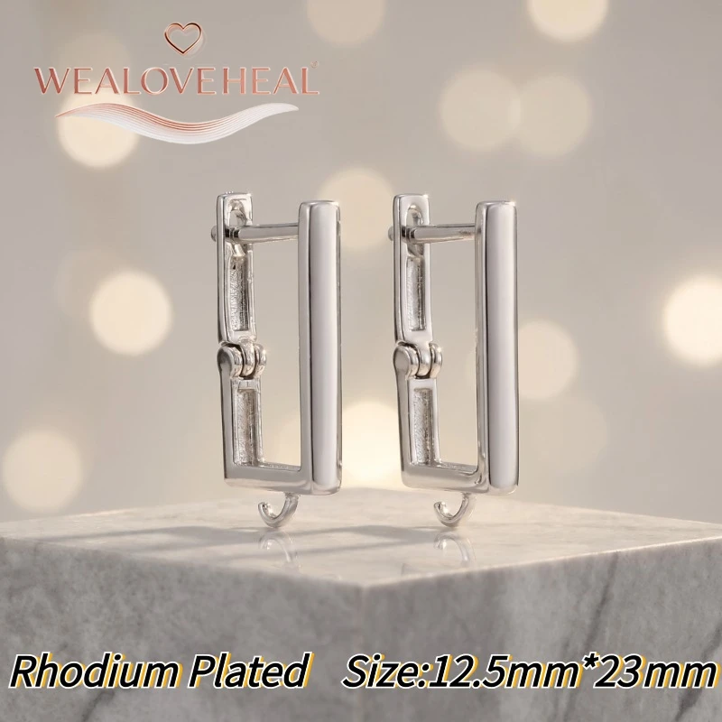schmuckherstellung zubehör，Modische 18K Gold/Rhodium plattierte Infinity-Ohrringverschlüsse, Messing-Pavé-CZ-Stab-Ohrhaken für DIY-Schmuckherstellung – Detail 24