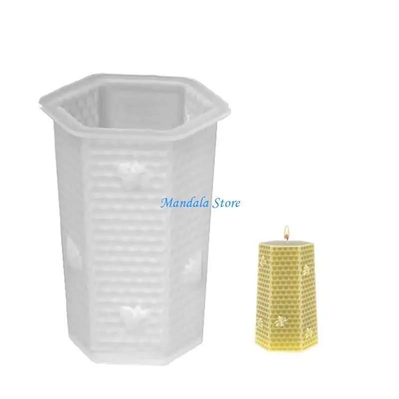

U2JC Honeycomb Shapes Silicone Mold for Handmade Desktop Decor Gypsum Resin