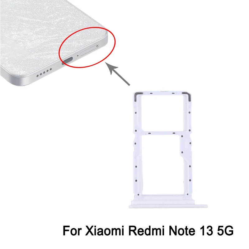 SIM + SIM / Micro SD Card Tray For Xiaomi Redmi Note 13 5G Phone Spare Part