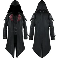 Assassin Cosplay Medieval Man Streetwear Hooded Jackets Outwear Costume Edward Assassins Creed Halloween Costume