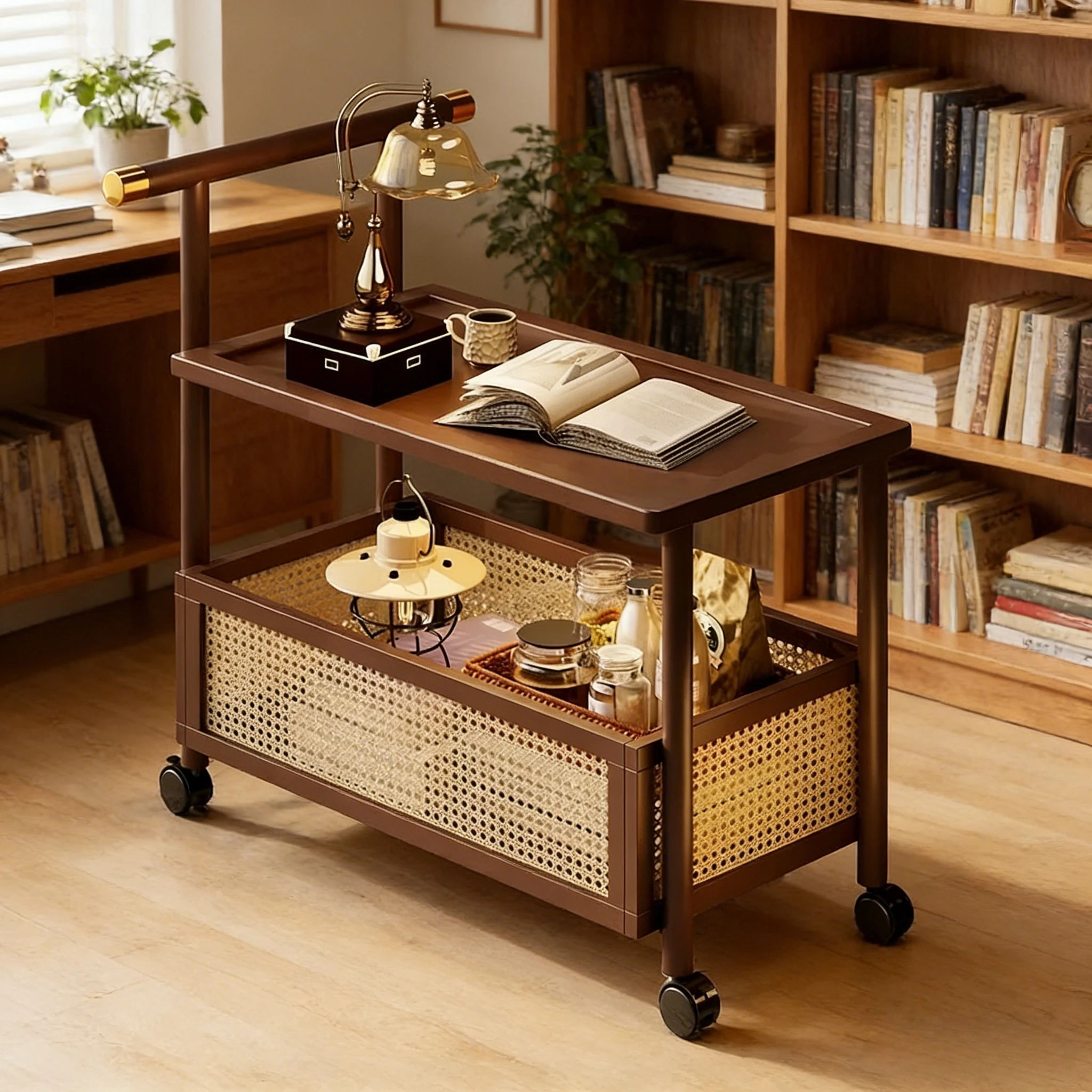 antique-mobile-sofa-side-table-tea-table-small-push-table-modern-tea-cart-luxury-balcony-rattan-furniture