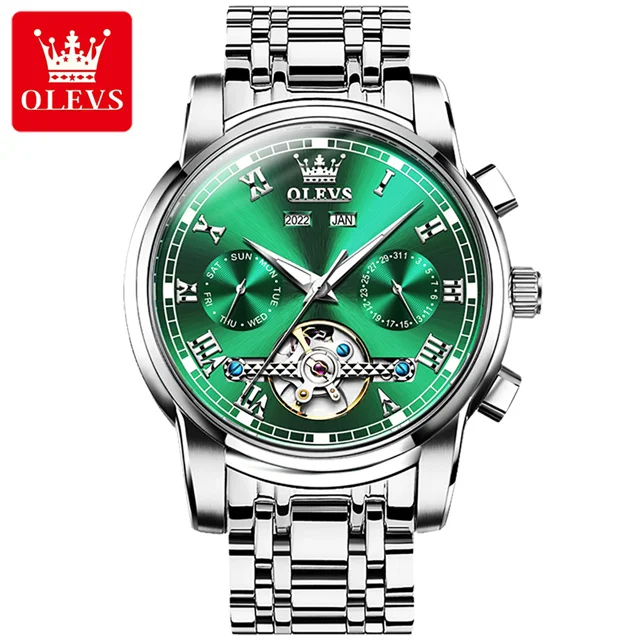 100 % Original OLEVS automatische mechanische Paar-Armbanduhren für Damen und Herren, wasserdichte Uhren, Uhrenset für Sie oder Ihn 3
