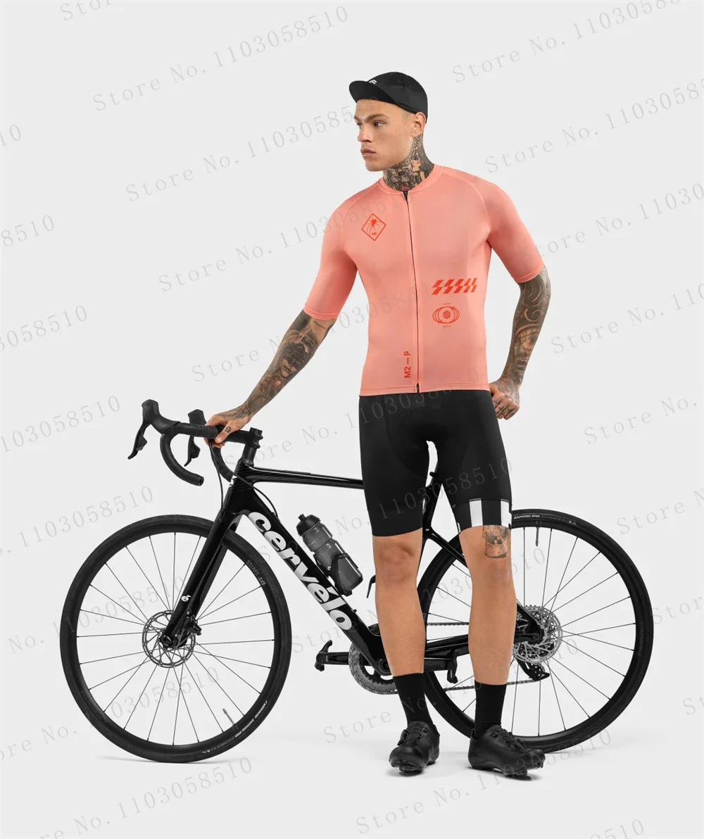 SIROKO-Conjunto de Jersey de ciclismo para hombre, ropa de ciclismo de manga corta, Maillot transpirable, pantalones cortos con pechera, 2025