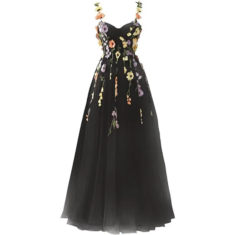 New Suspender Evening Gown With Spring Floral Temperament Small And Fresh Floral Long Stage Performance Outfit Customized