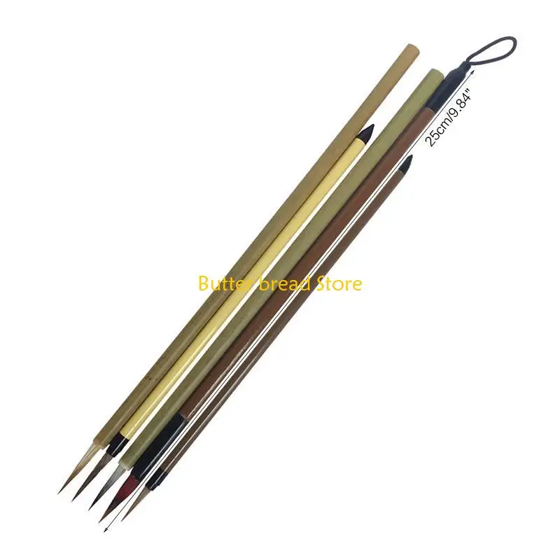 W89C Chinesisches Kalligraphie-Pinsel-Set, 5 Lining-Pinsel mit feiner Spitze, für Tuschegemälde, detaillierte Illustrationen,