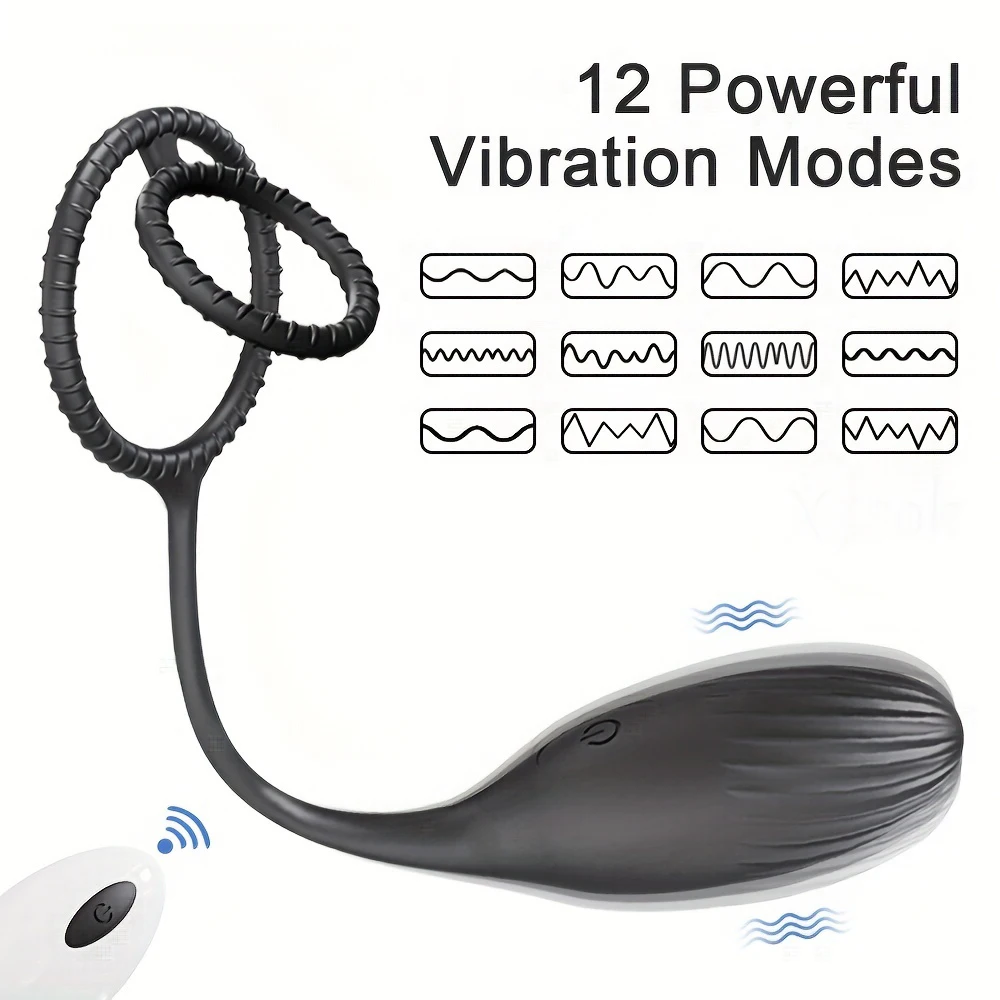 Vibrating Cock Ring for Men Remote Control Ejaculation Delay Male Penis Ring G-Spot Clitoris Anal Stimulator Sex Toy for Couples