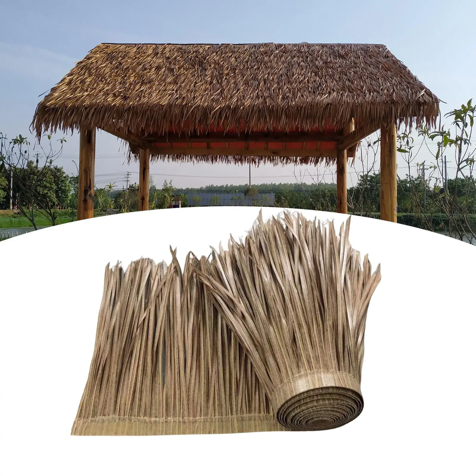 

Palm Thatch Roll Thatch Roofing DIY 39.37inchx19.69inch Duck Blinds Grass Grass Thatch Roll for Party Bar Huts Roof Decoration