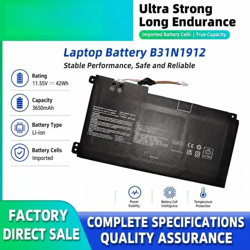 Replacement Laptop Battery for ASUS B31N1912 E410M E410MA E510M E510MA L410M Notebook Computer Power Supply