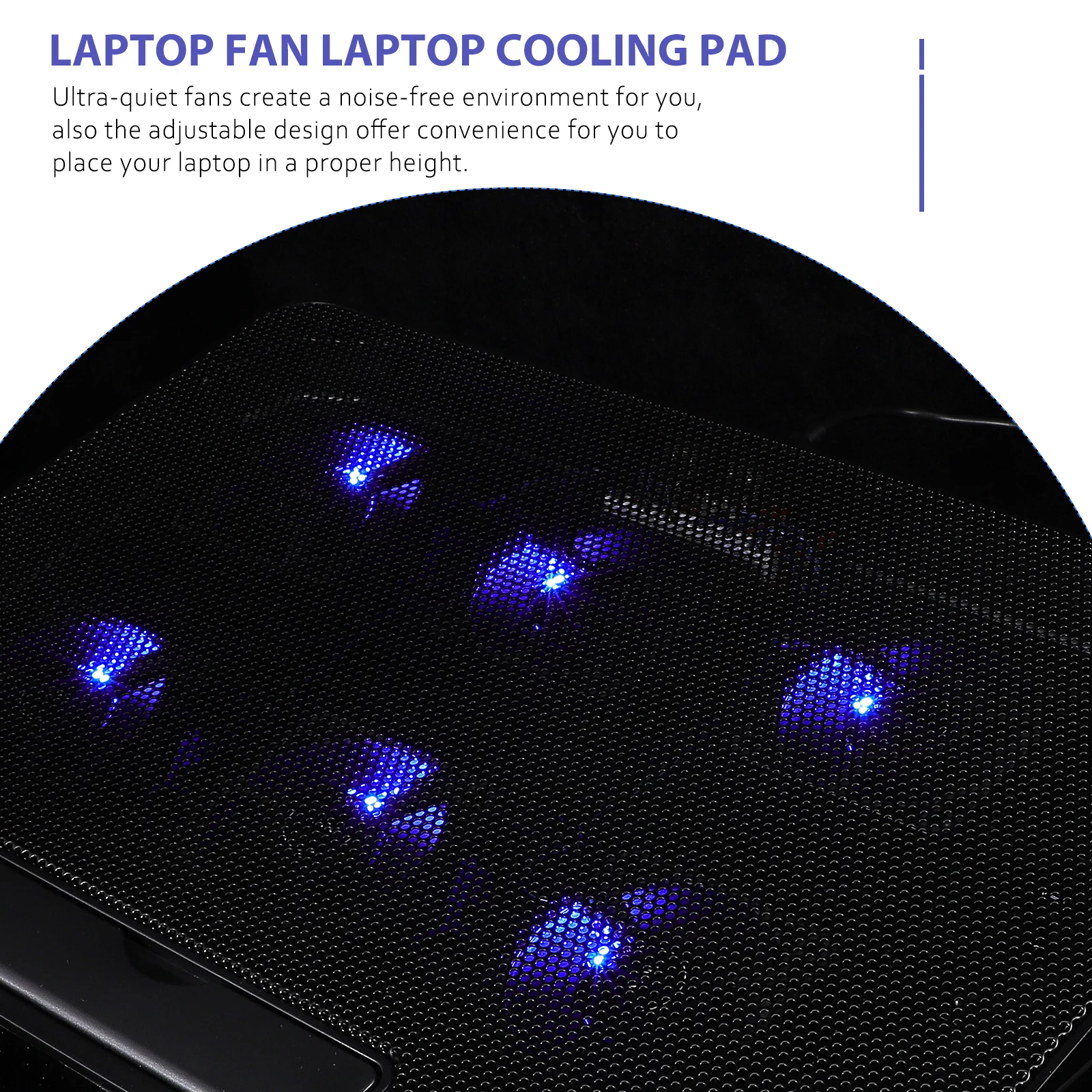 

1pc Adjustable 6-Fan Laptop Cooling Pad Noise-Free Lightweight Slim Stand With Usb Port For Desktop Bed Laptop Cooler Stand Fan
