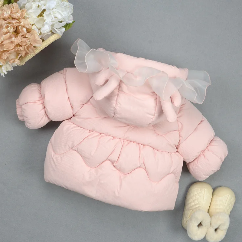 

Girl Cotton Clothes Cute Cartoon Kawaii Children's Clothing Hooded Thicken Coat Autumn Winter New Coat for Kids