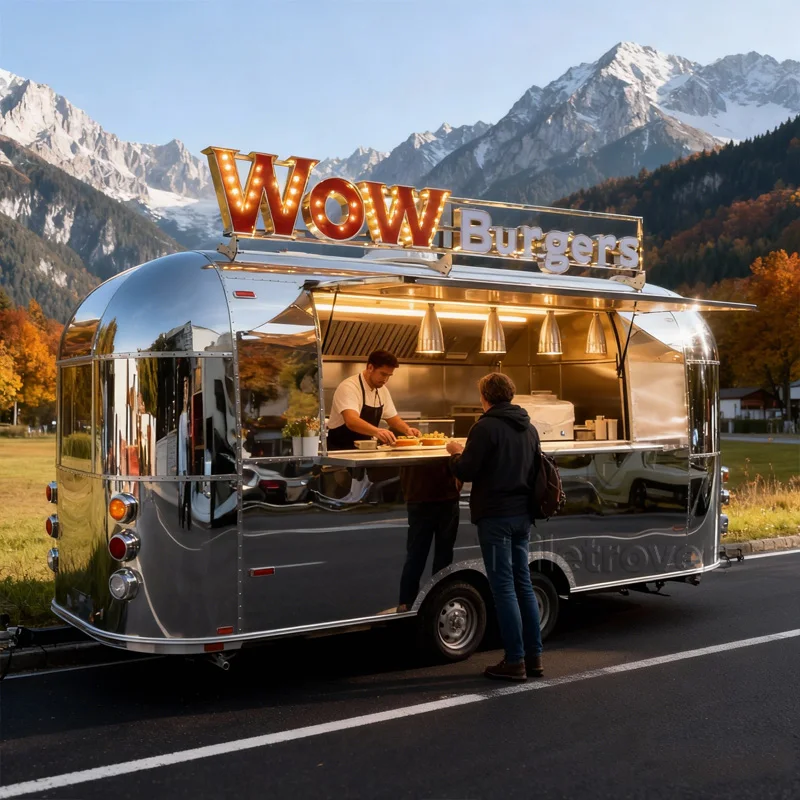 

Коммерческий уличный фудтрак для крепов, смузи и десертов, мобильный фургон-кемпер, передвижной уличный фудтрак с полностью оборудованной кухней