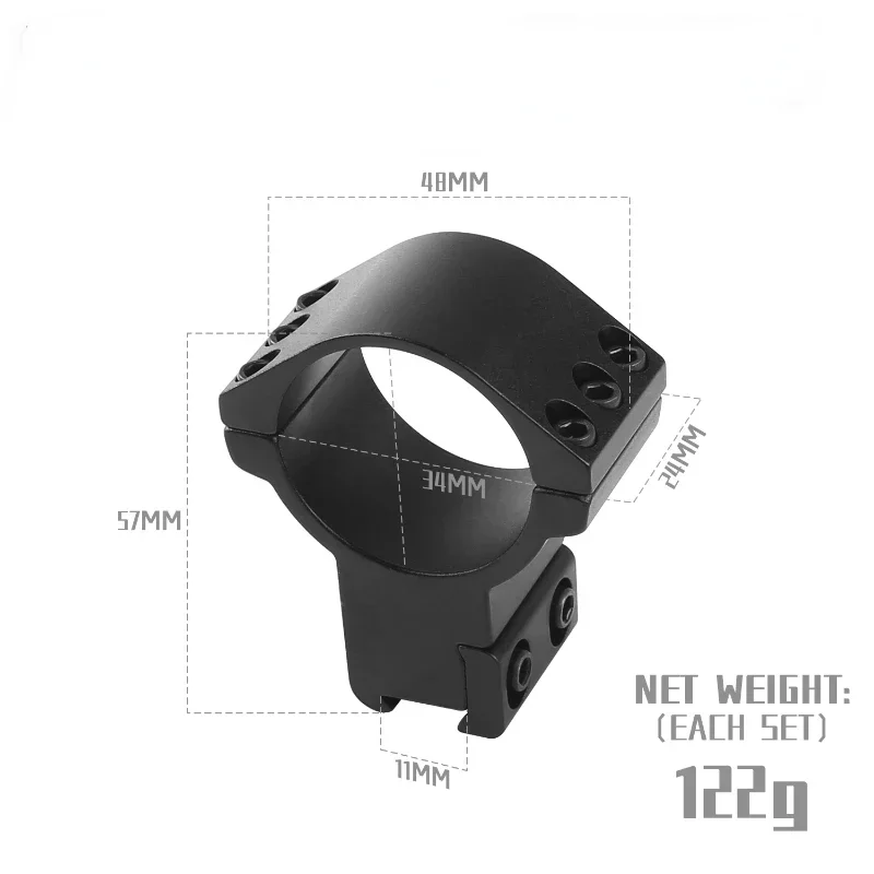 

Hunting 34mm Weaver Rifle Scope Rings High Profile Sight Mounts for 11mm Dovetail Rails -2 Pieces One Has Stop