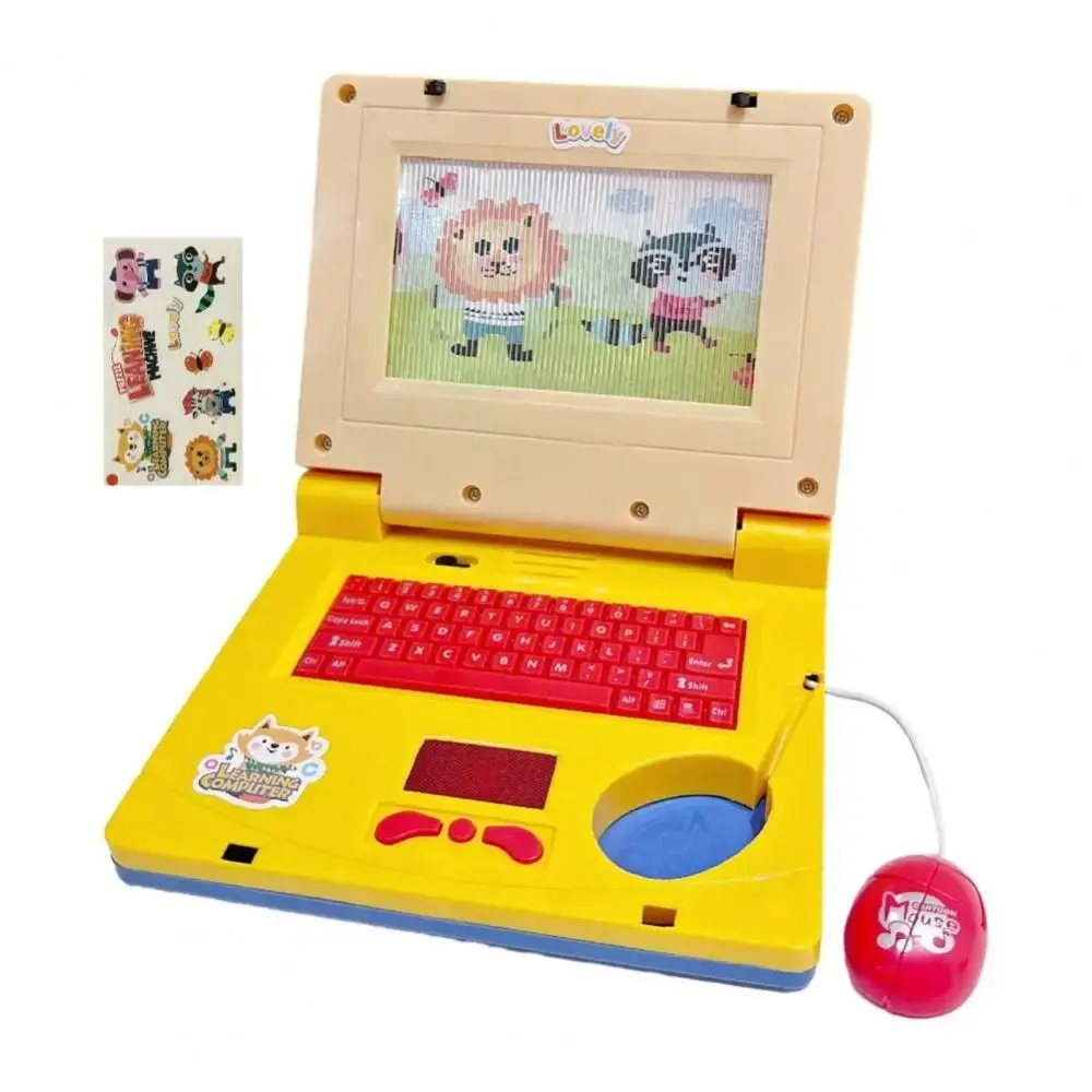 1 Set LED Kids Learning Laptop Movable Screen with Music Electronic Learning Machine Multi-function High Simulation