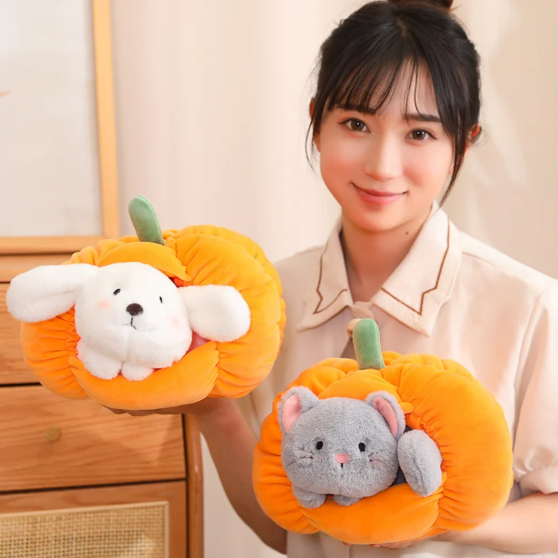 Nid de Citrouille en Peluche, Jouet Mignon pour Animal de Compagnie à l'Intérieur, Coussin de Canapé Décoratif, Doux, Cadeaux de Noël