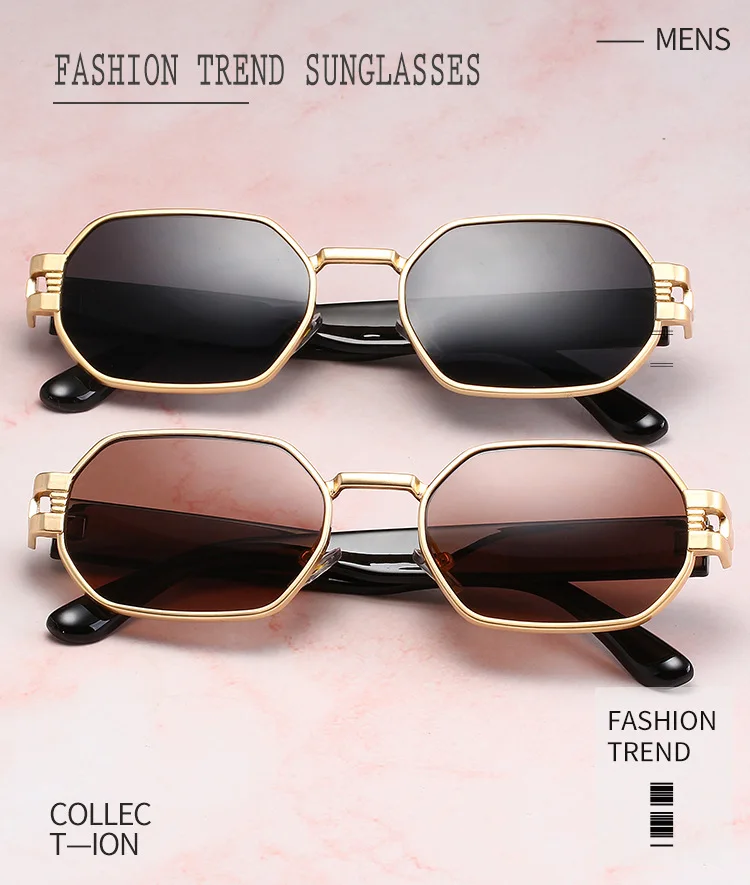 Neue Ankunft Vintage Quadrat Sonnenbrille Frauen Männer Rechteck Sonnenbrille Weiblichen Brillen Metall Rahmen Männlich Weiblich Brillen – Detail 1