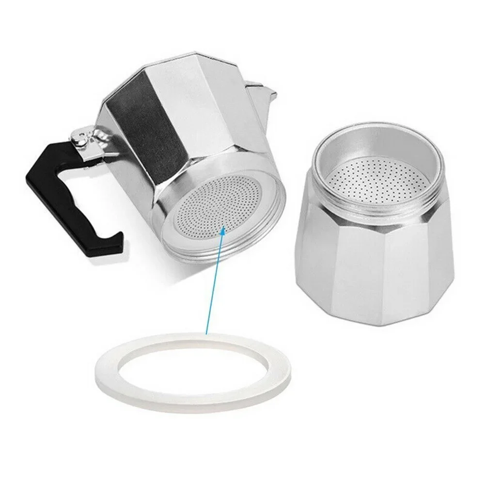 Anelli in gomma per caffè Guarnizione di tenuta Guarnizione di ricambio Anello di tenuta in silicone Schermo filtro Espresso Moka Pot Connettore Guarnizione Coffeeware