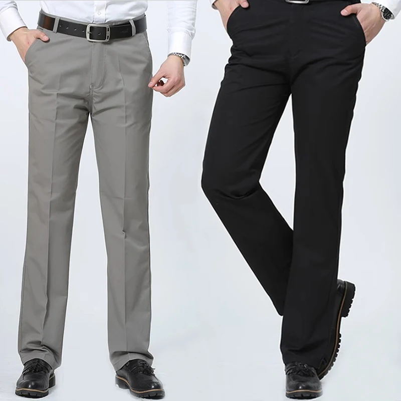 

2025 New Business Casual Pants Autumn And Autumn Fashion Pure Cotton Trousers Straight-leg Loose Long Pants Men's Clothing