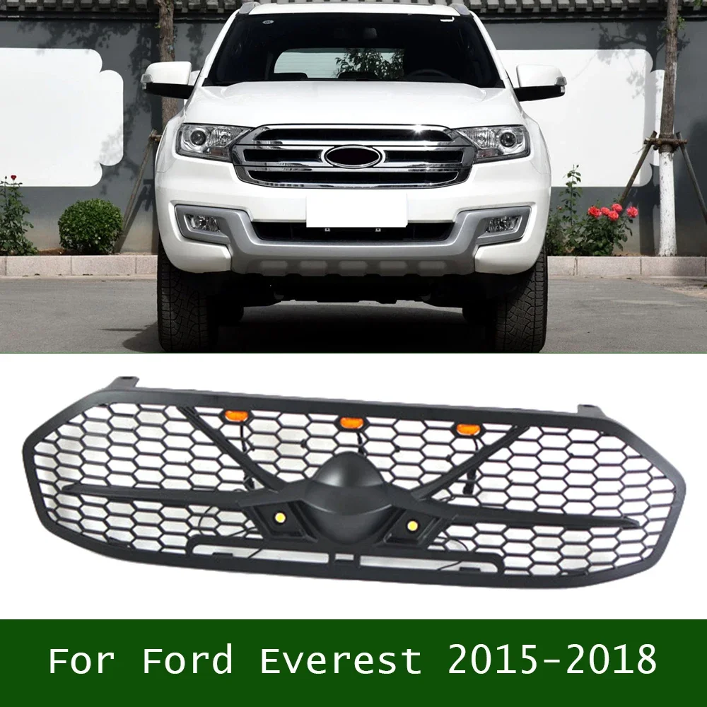 

For Ford Everest 2015-2018 Car Grill Mask Bumper Trims Cover Exterior Auto Accessories ABS Modified Grills Grille Fit