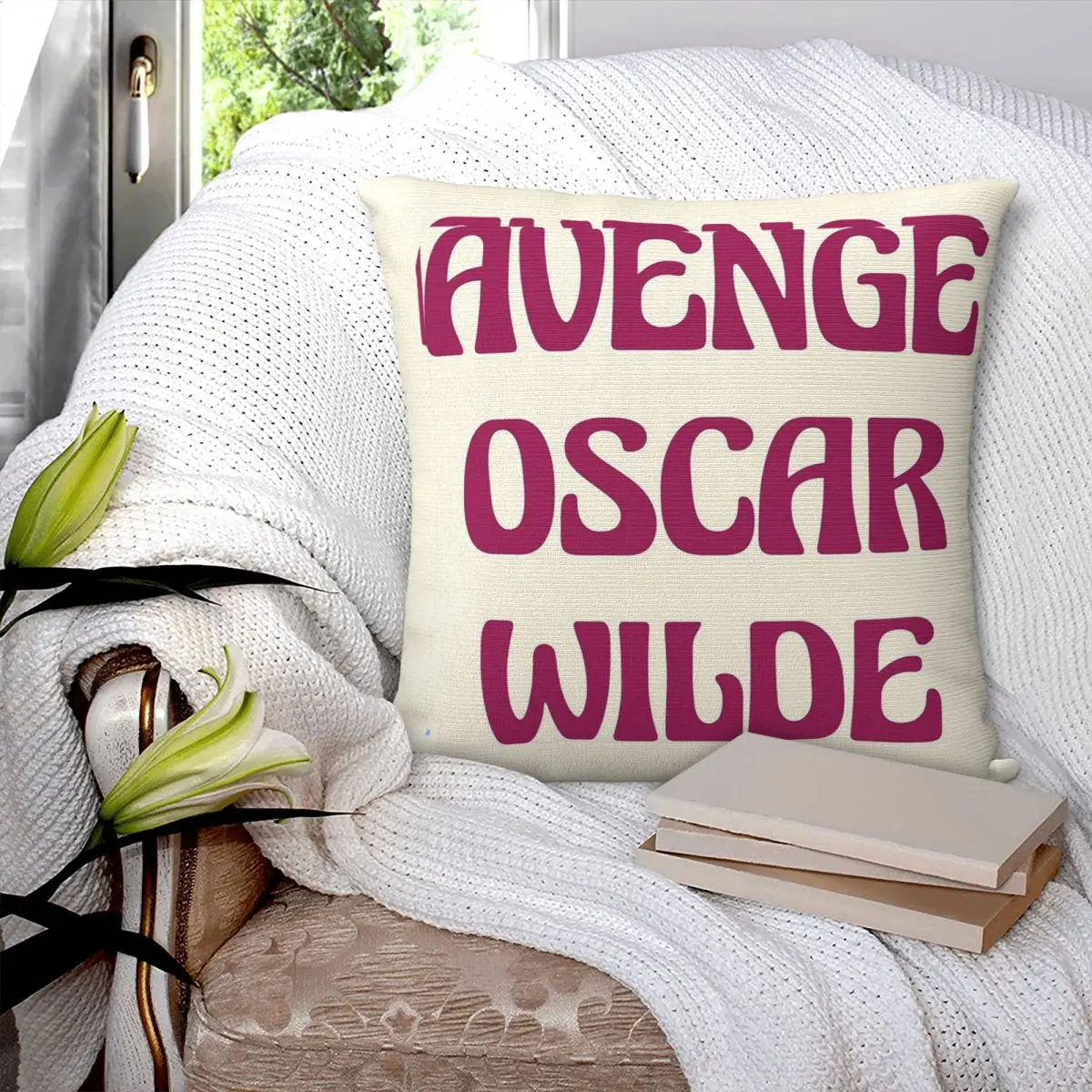 Avenge Oscar Wilde Square Pillowcase Pillow Cover Polyester Cushion Decor Comfort Throw Pillow for Home Sofa