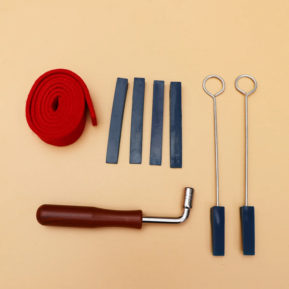 

8Pcs Professional Piano Tuning Kit Metal Tuning Hammer Wooden Handle Rubber Stoppers Sound Block Kit for Piano Lever Tuner Tools