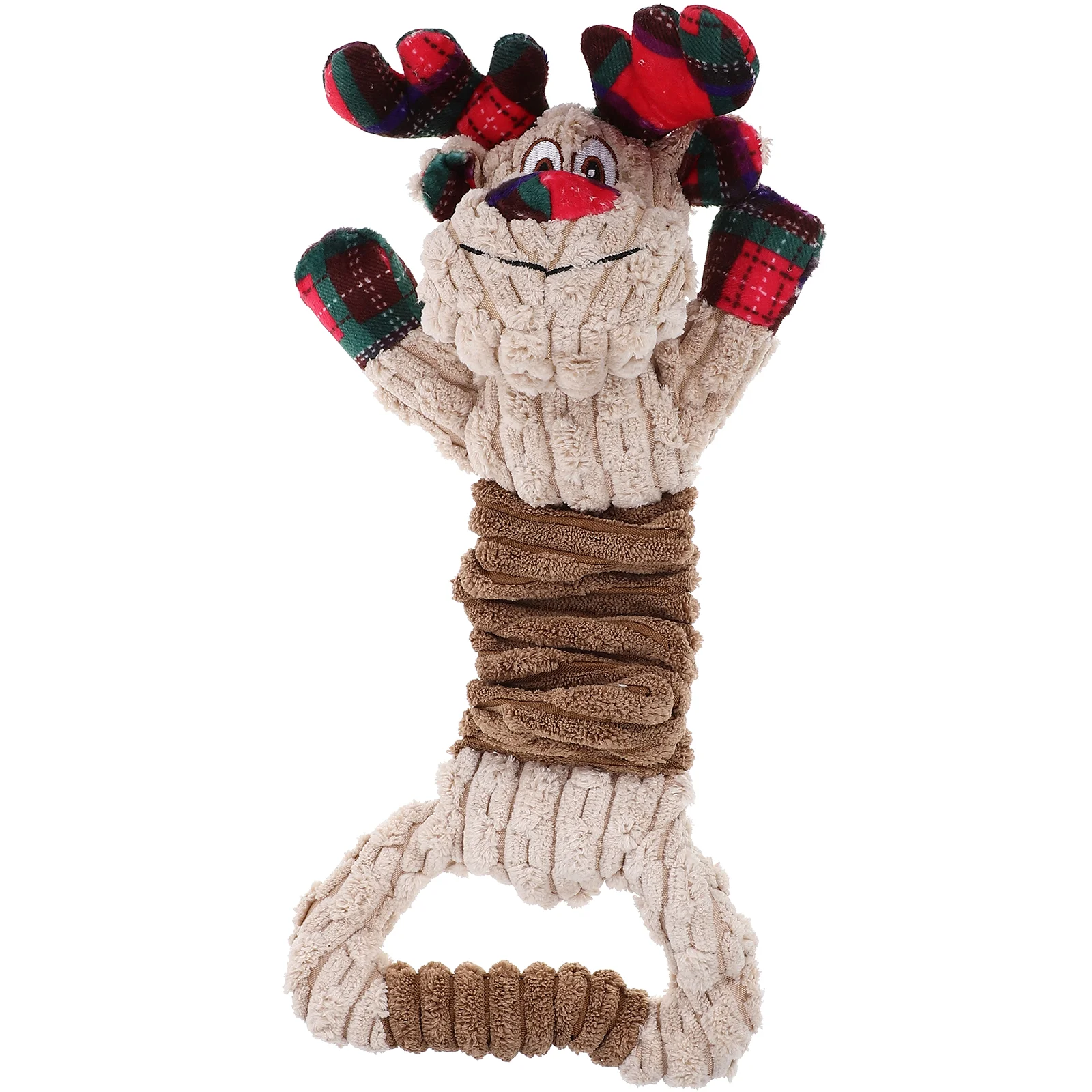 

Chew Modeling Christmas Elk Santa Style Squeaky Durable Chewable Plush Dog Toy (Christmas Elk) Figure Toys Xmas Teaser Small