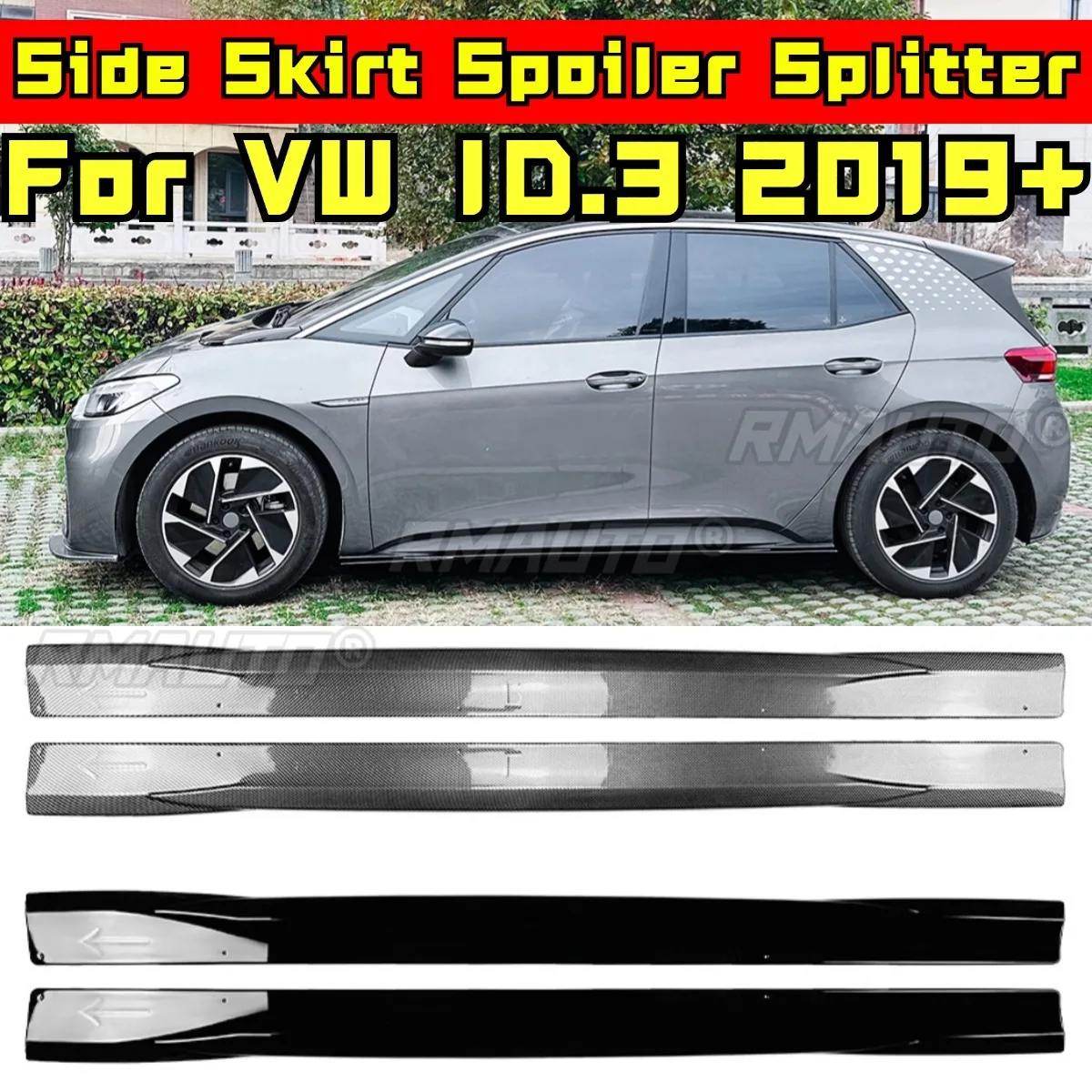 

For VW ID.3 2019+ Body Kit Side Skirt Splitter Side Skirt Diffuser Extension Guard Apron Lip Spoiler Car Accessories