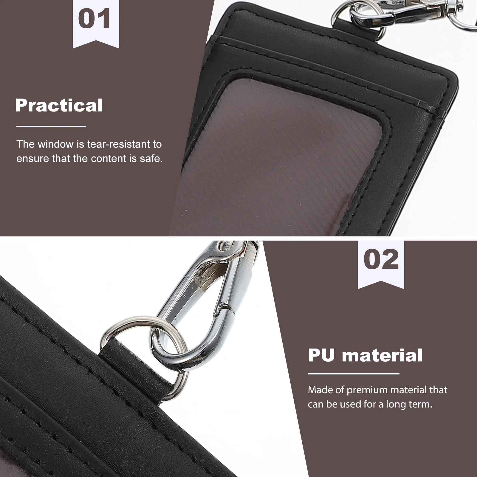 

Multi-Function Stylish Business Work Name Slot Id Cover Pu Material Lightweight Portable Transparent Protective Cove Access