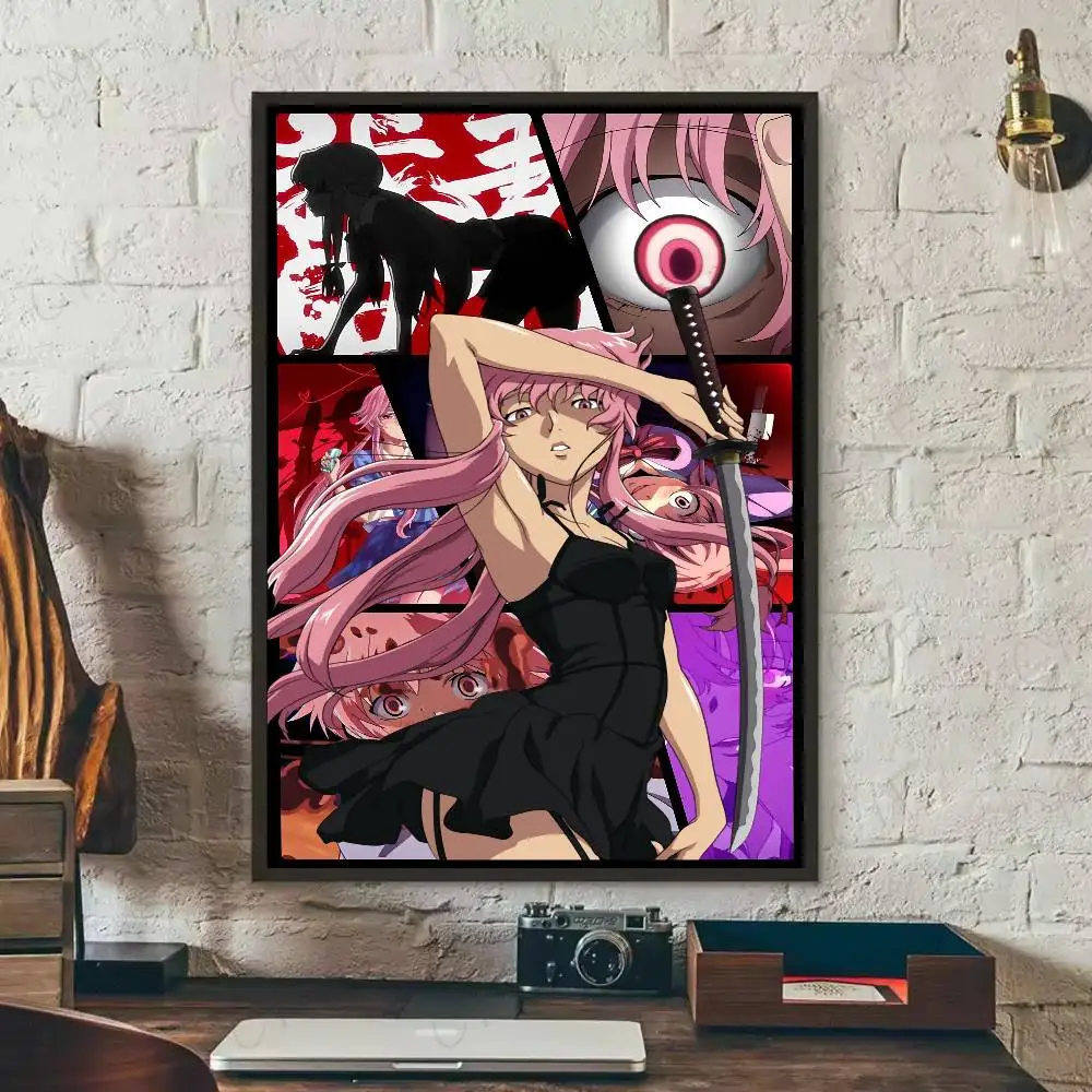 أنيمي المستقبل مذكرات Y-Yuno G-Gasai المشارك معرض يطبع ذاتية اللصق ديكور المنزل الديكور صور مطبوعة للحوائط غرفة المعيشة ملصق