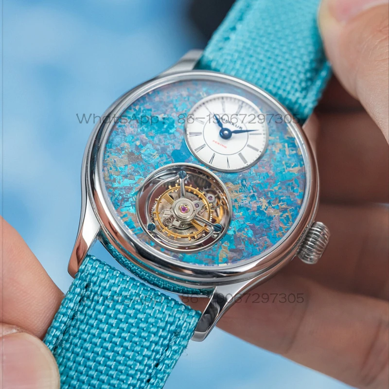 5SSS Dress light luxury business hollow tourbillon hand roll mechanical watch male 42mm