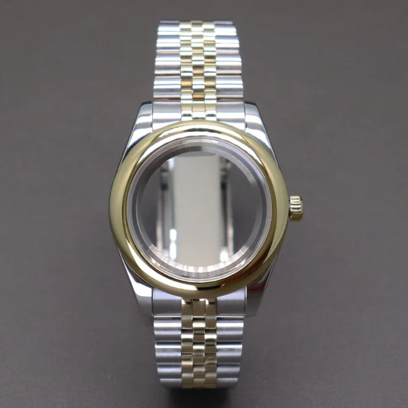 

36mm/39mm Luxury Watch Case Silver Gold For Oyster NH35 NH36 NH38 Miyota 8215 Automatic Movement Sapphire Glass glidelock Clasp