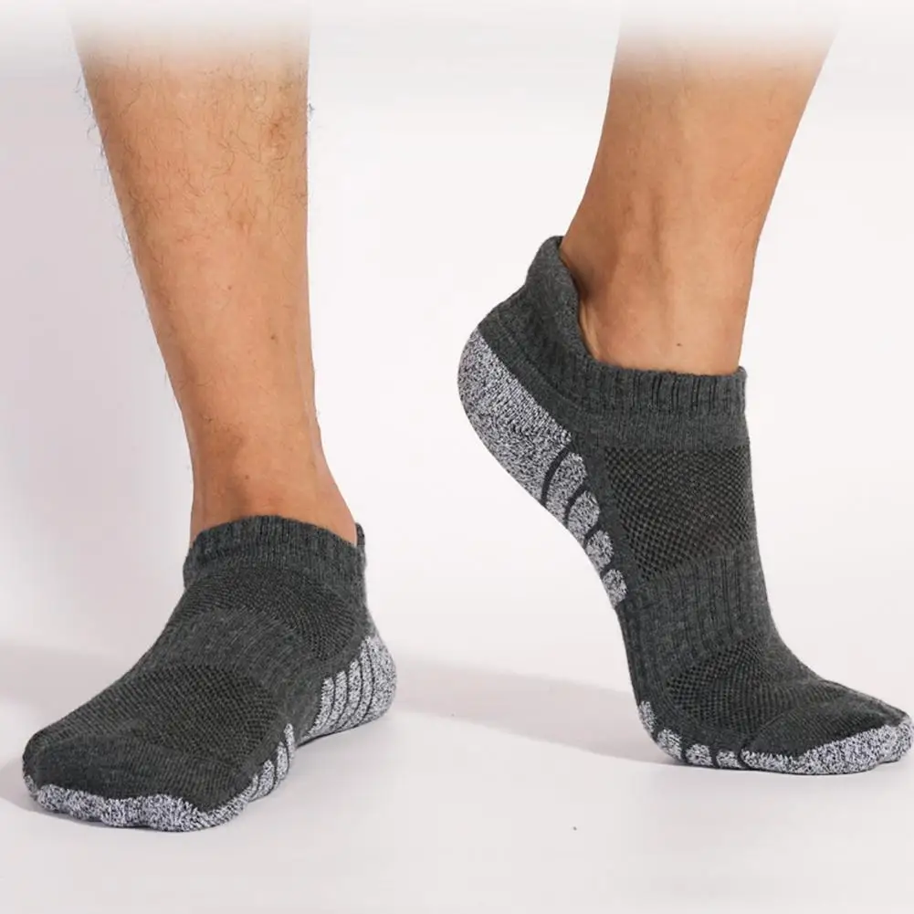 

Color-blocked Cotton Blend Socks High Elasticity Men's Summer Socks Low-cut Anti-slip Sweat Absorption Contrast for Comfort