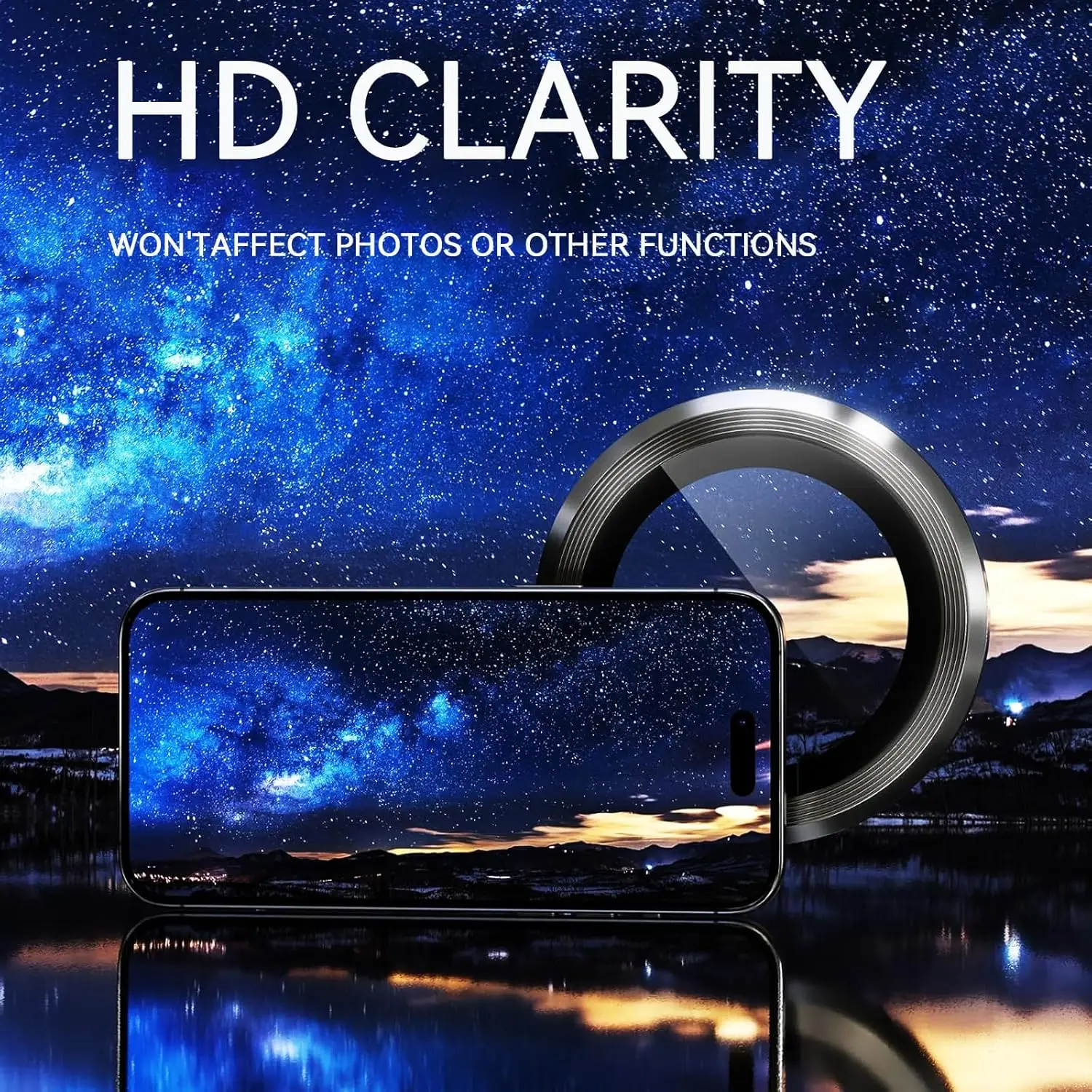 2PCS Black Titanium Camera Lens Protector Cover for iPhone 16 Pro Max 15 Plus 14 13 Mini 12 11 16Pro Tempered Glass Protection