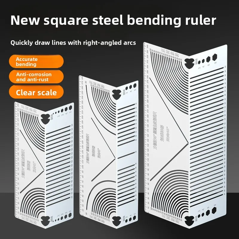 Multi-function 90 Degree Radius Marking Ruler Round Corner Layout Square Tube Filleting
