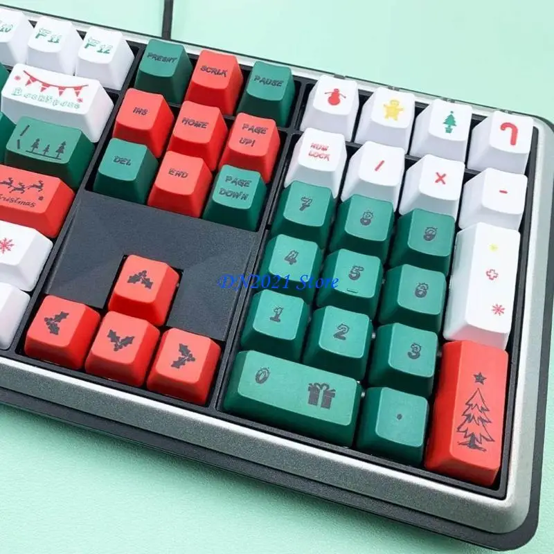 

F3KE Christmas Keyboard Keycaps 123PCS Festive Keycaps DeepForest PBT